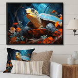Turtles Journey Floral Collage - Turtle Wall Art Prints