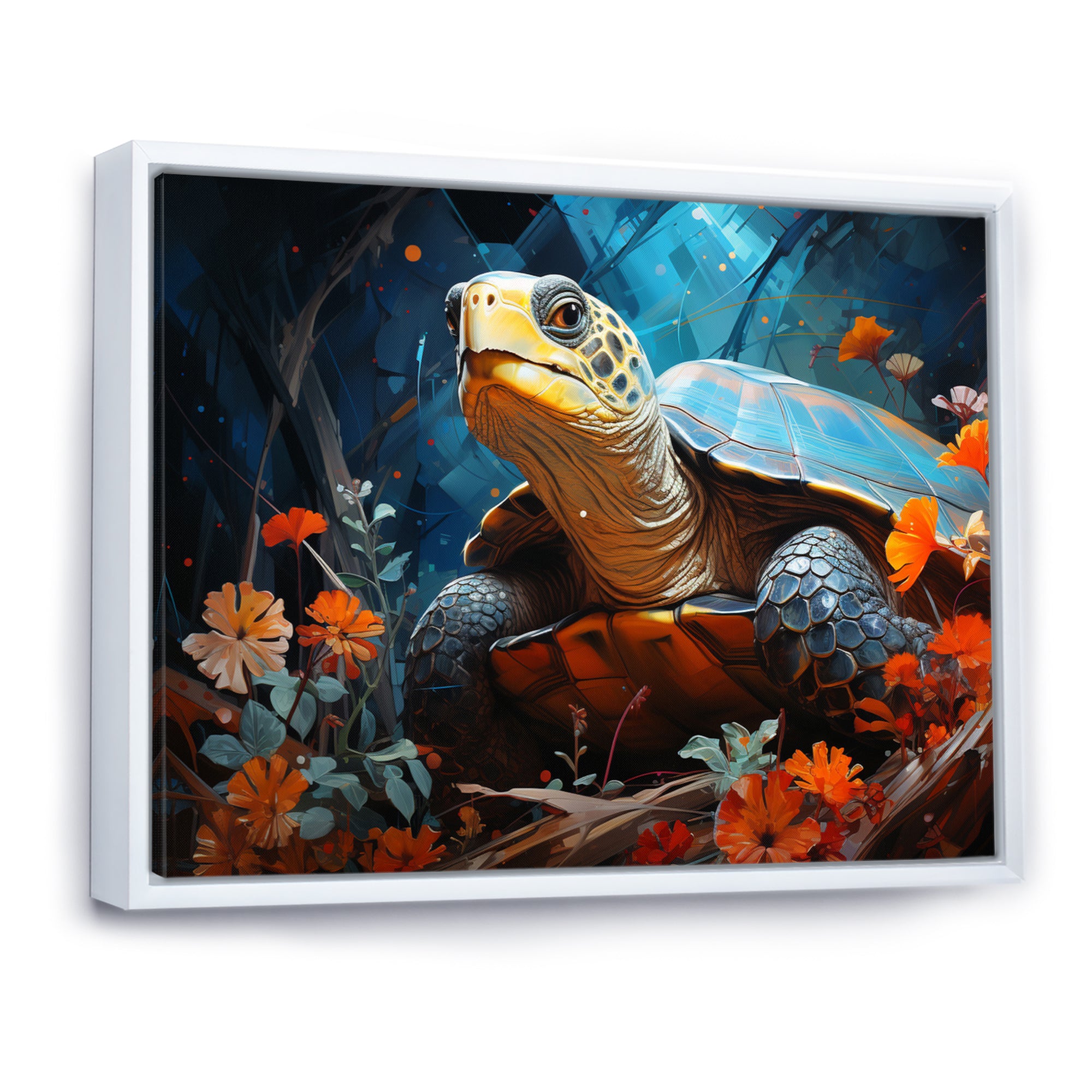 Turtles Journey Floral Collage - Turtle Wall Art Prints