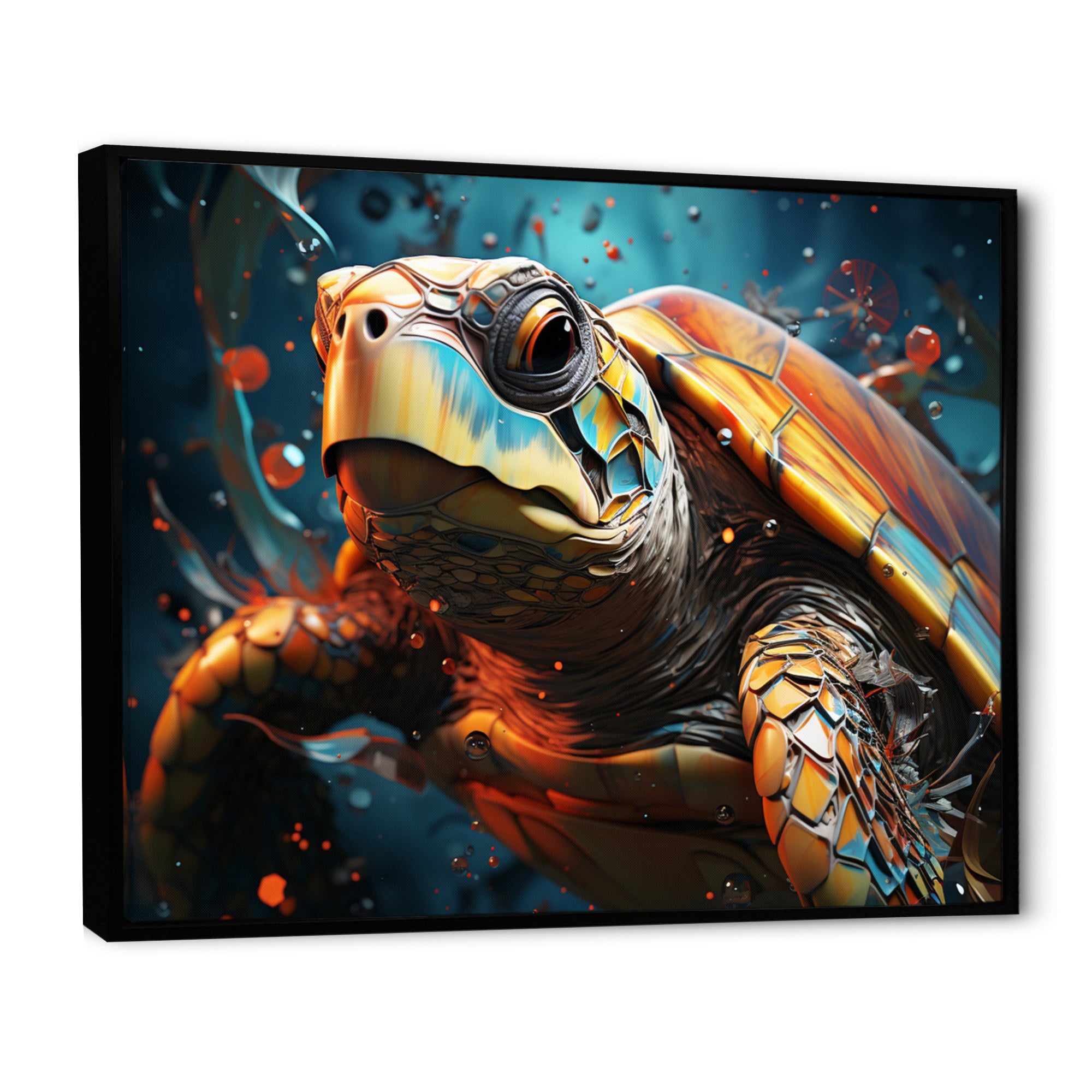 Turtle Journey Geometric - Brown Turtle Wall Art
