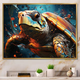 Turtle Journey Geometric - Brown Turtle Wall Art