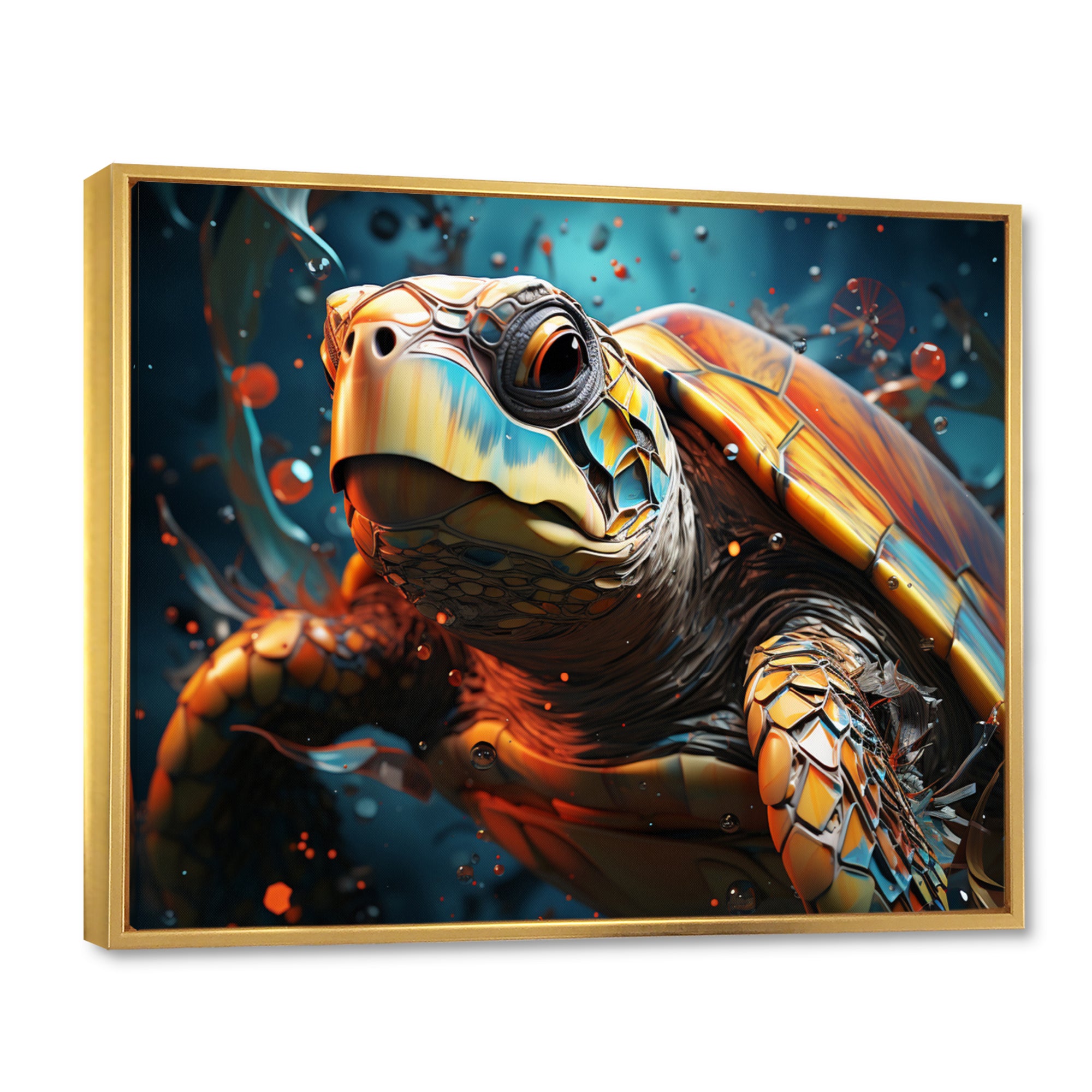 Turtle Journey Geometric - Brown Turtle Wall Art