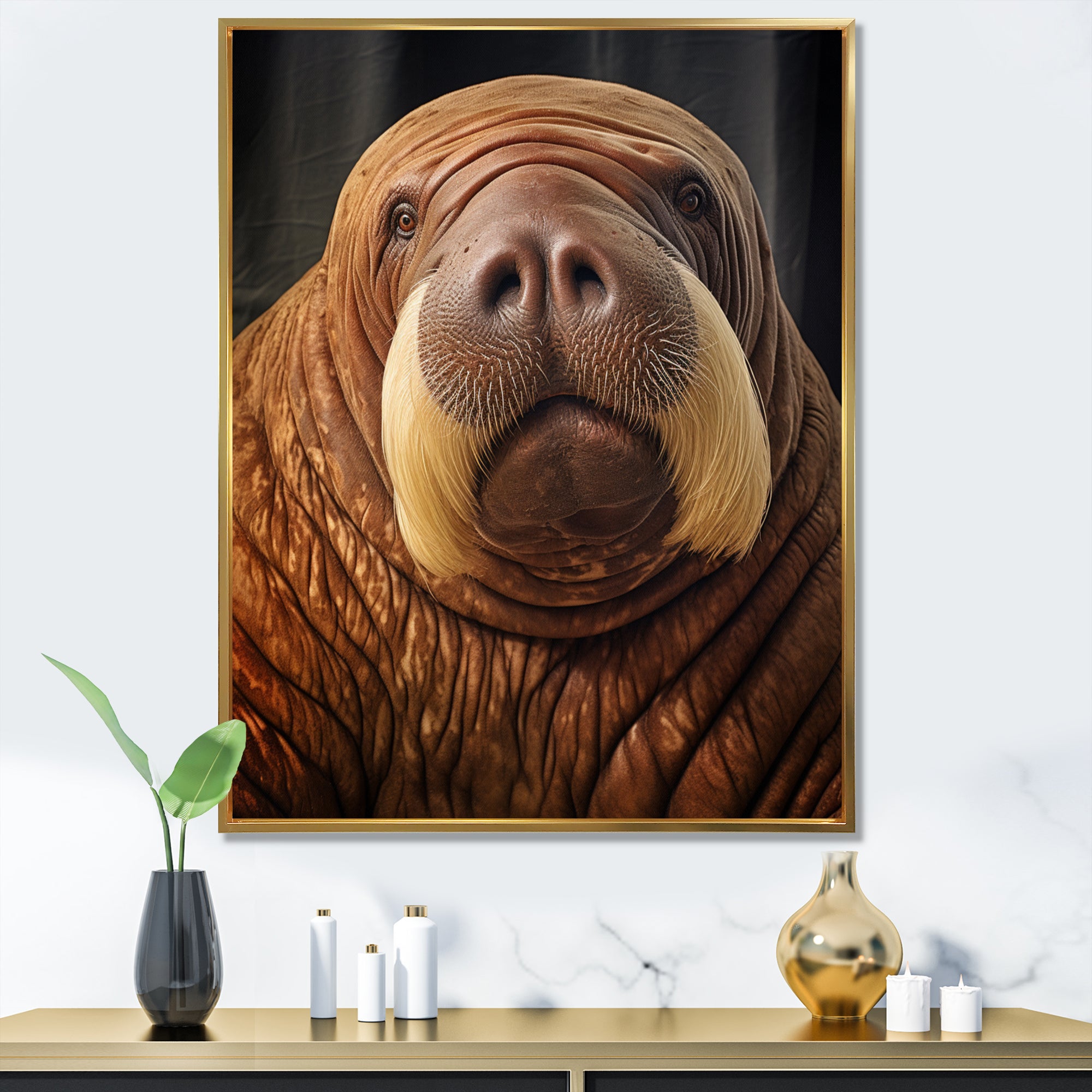 Walrus Ancient Wisdom - Walrus Large Canvas Wall Art