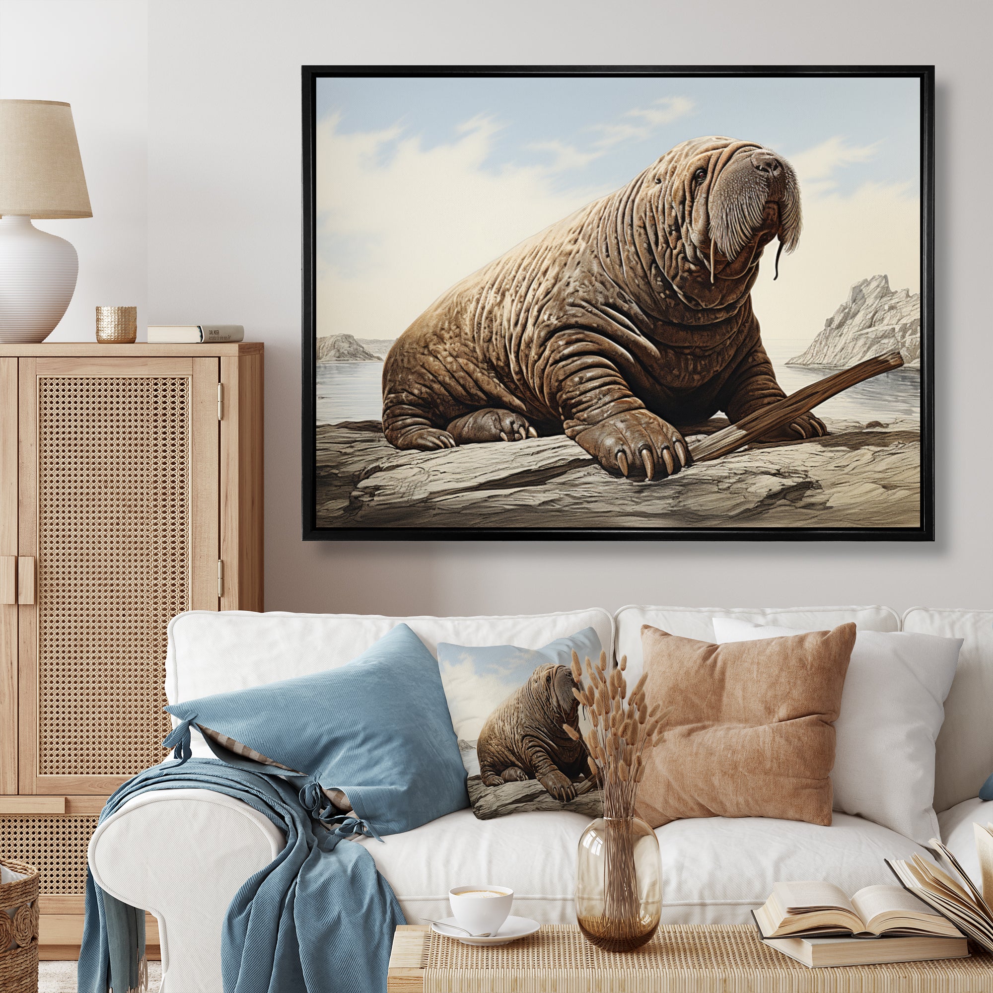 Walrus Regal - Walrus Framed Canvas Art