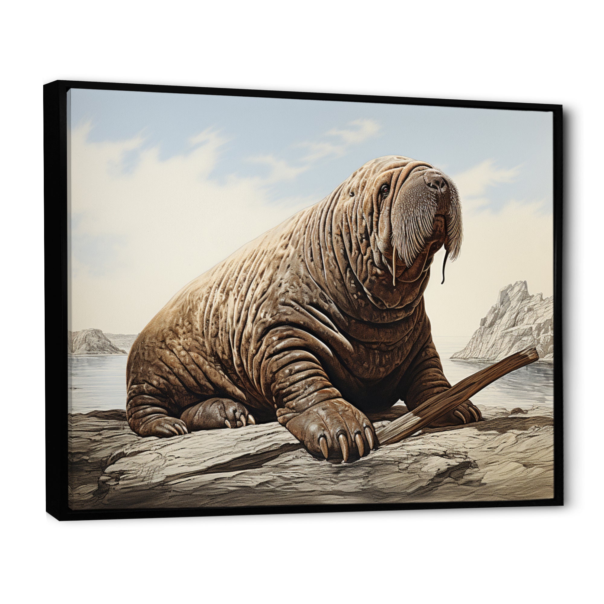 Walrus Regal - Walrus Framed Canvas Art