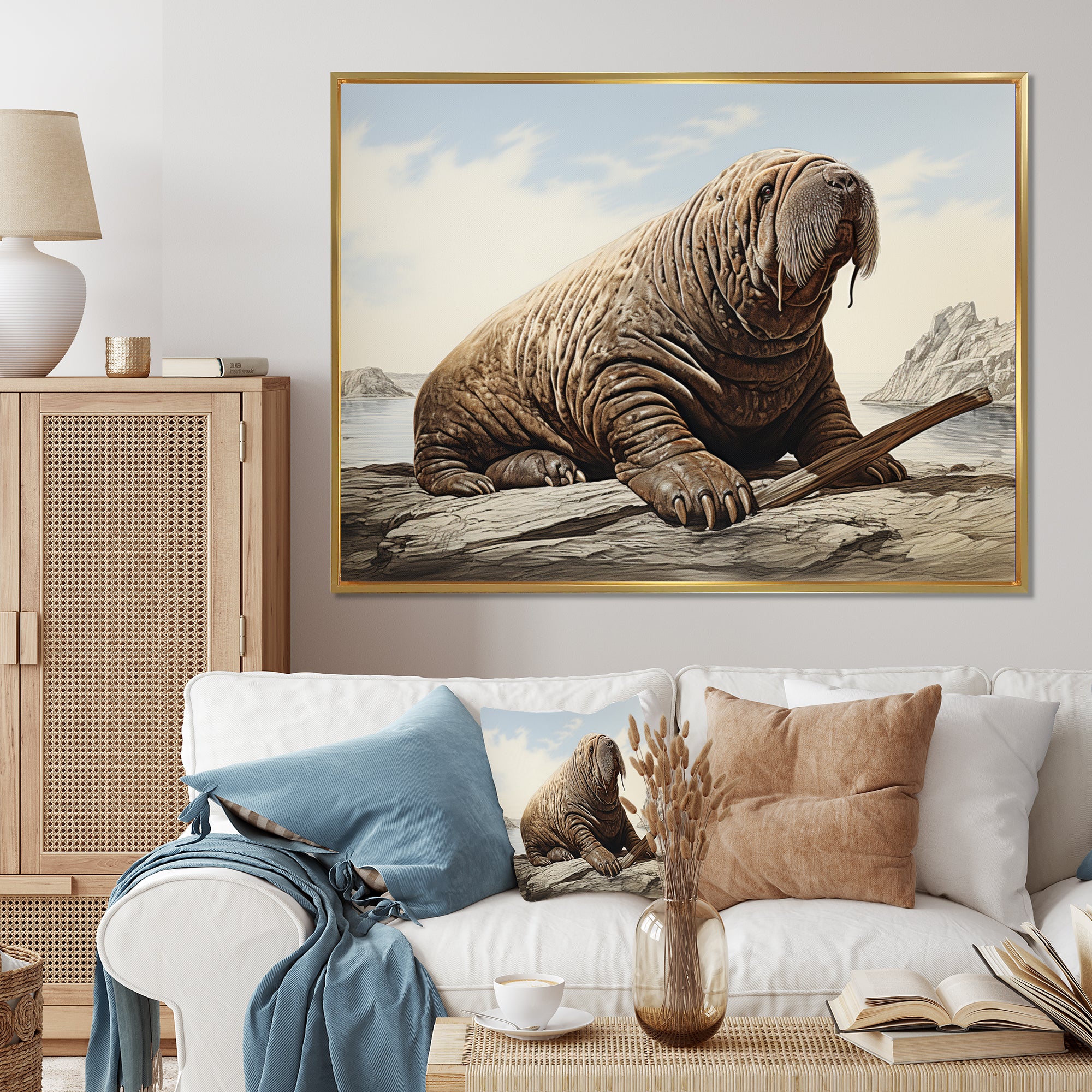 Walrus Regal - Walrus Framed Canvas Art