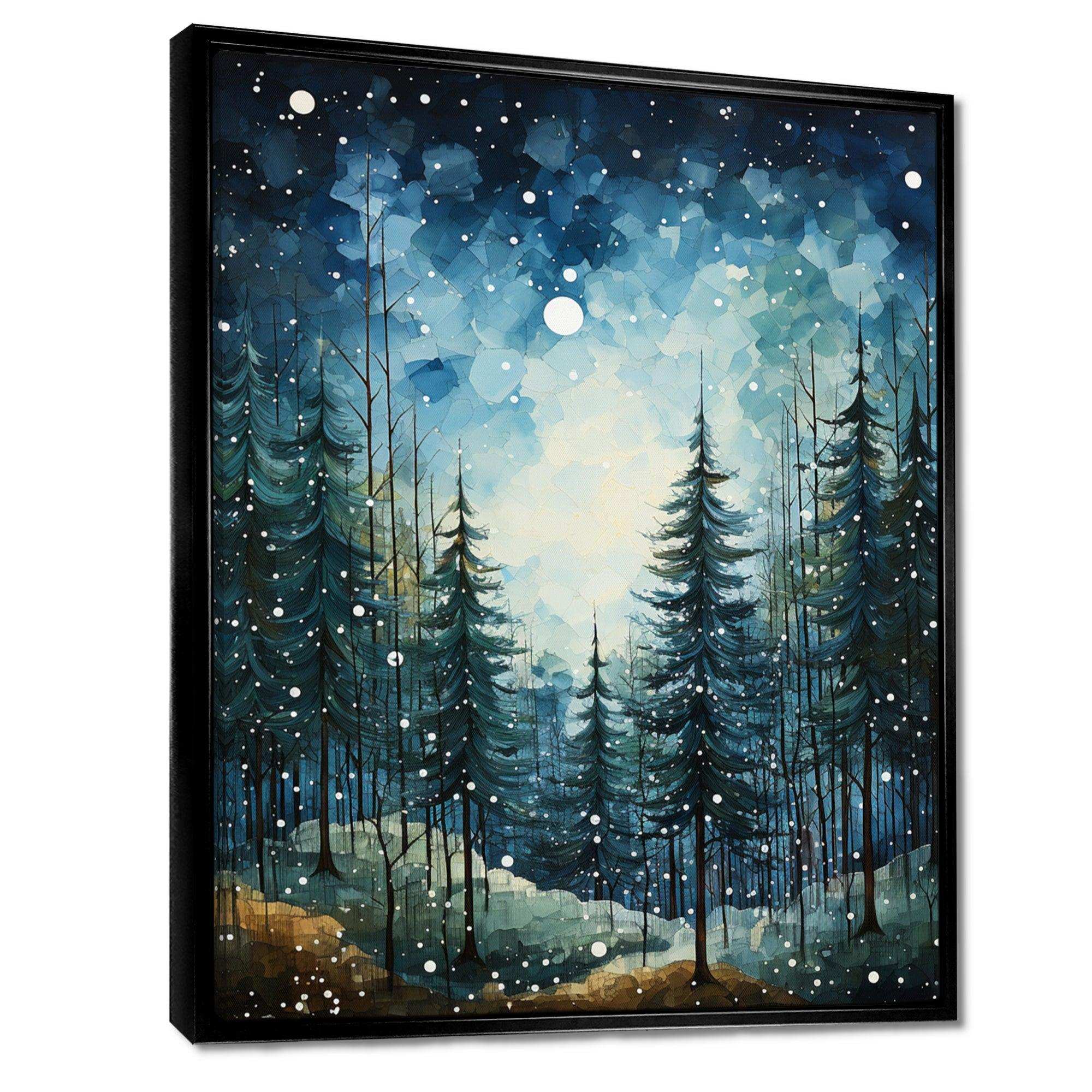 Winter Snowy Evergreen I - Landscapes Canvas Wall Art