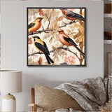 Yellow Black Birds On Trees - Bird Living Room Wall Art