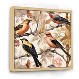 Yellow Black Birds On Trees - Bird Living Room Wall Art