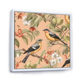 Green Yellow Birds On Trees - Bird Bedroom Wall Art