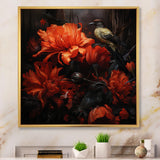 Modern Bluejaybirds On Flower - Bird Canvas Wall Art