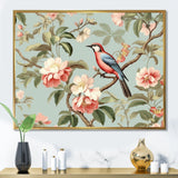 Brown Bird On Floral Trees - Bird Wall Art Prints