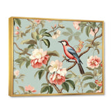 Brown Bird On Floral Trees - Bird Wall Art Prints