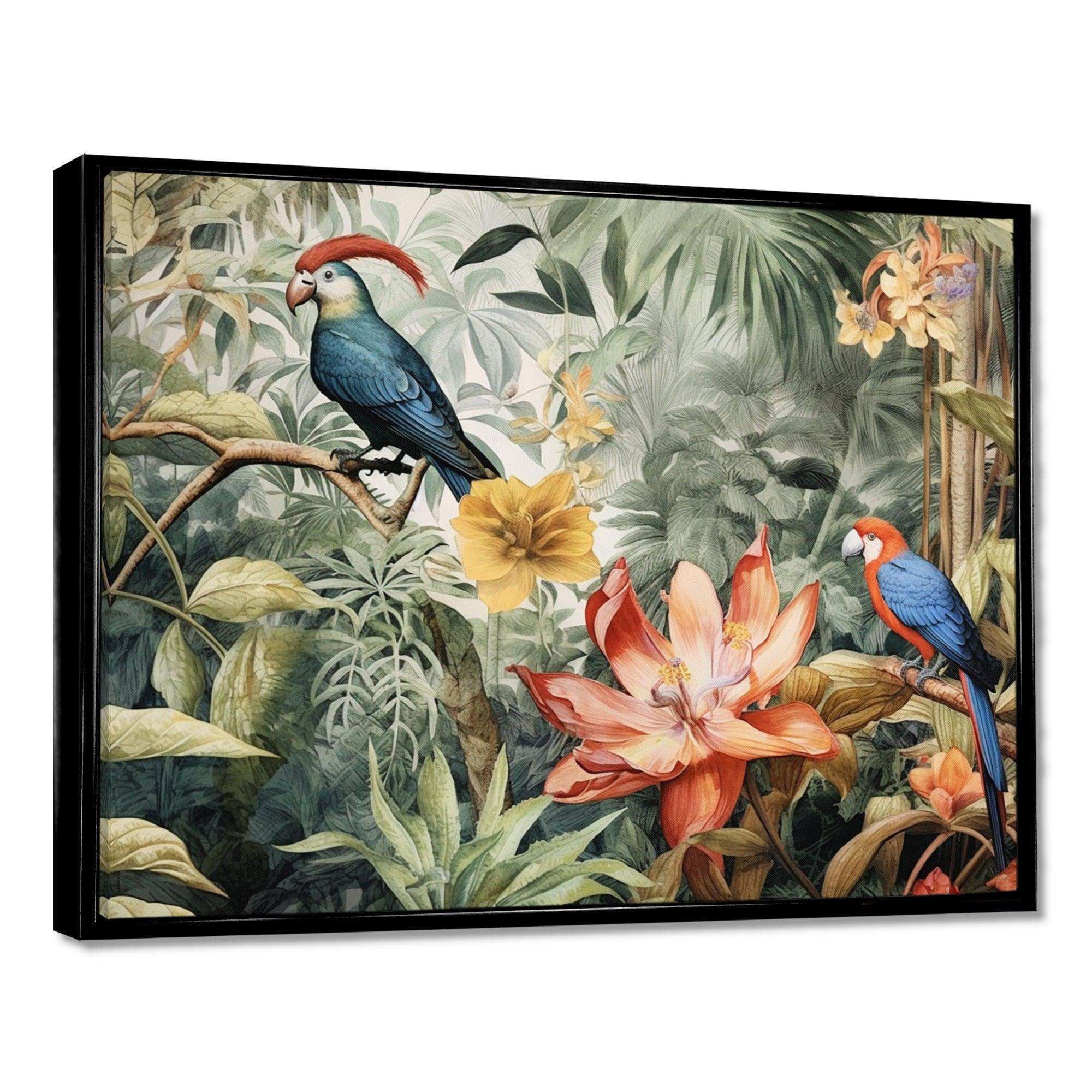 Parrot In Paradise II - Animals Canvas Wall Art
