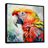 Tropical Parrot In Paradise II - Animals Canvas Wall Art