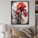 Red Black Iris Petal II - Floral Canvas Wall Art