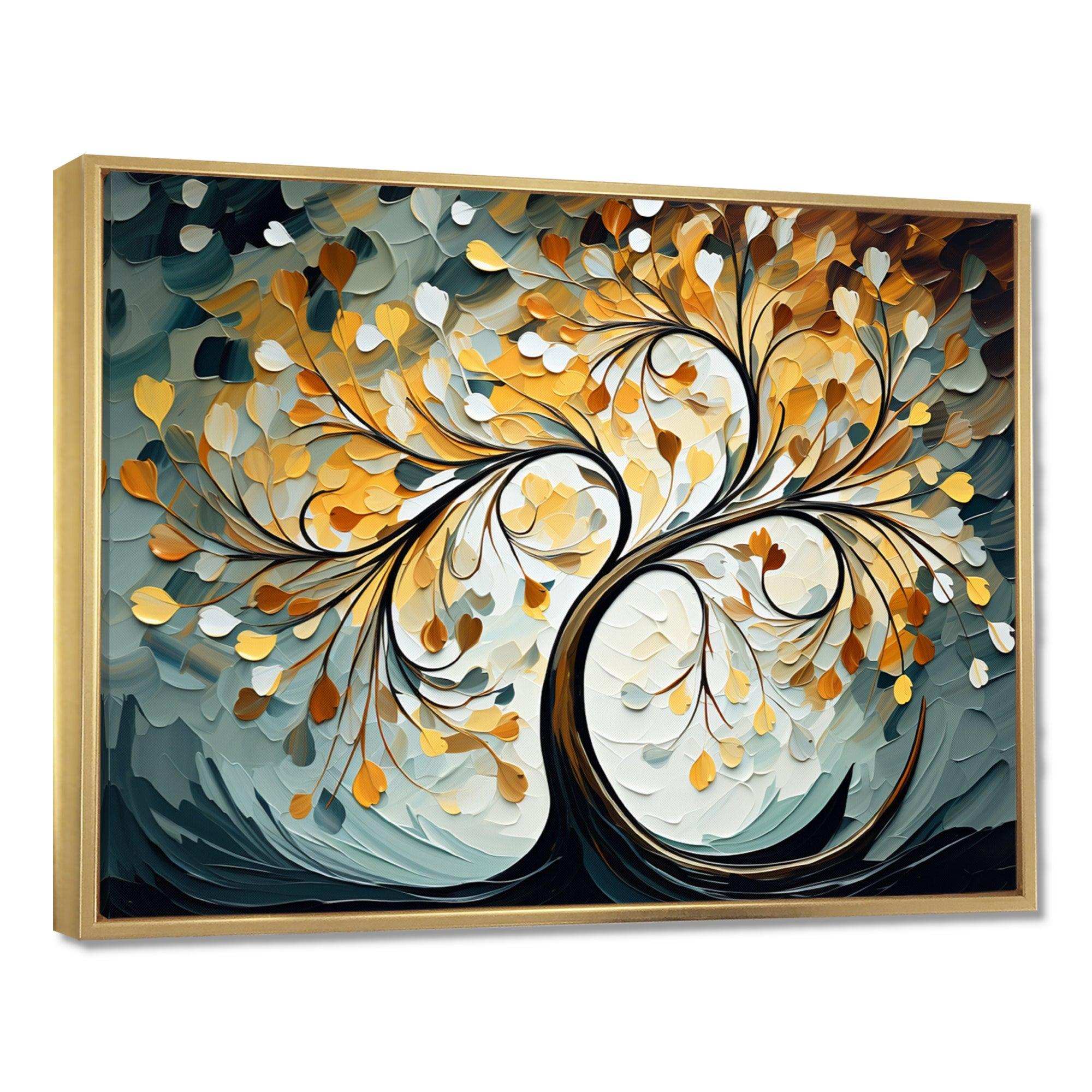 Yellow Grey Majestic Canopy Tree - Landscapes Canvas Wall Art