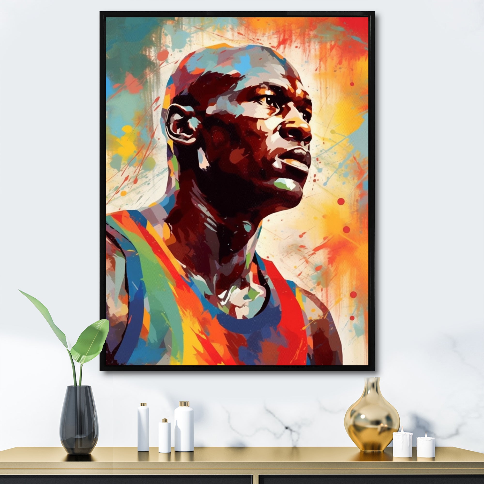 Basketball Portrait I - Sport Basketball Canvas Wall Art