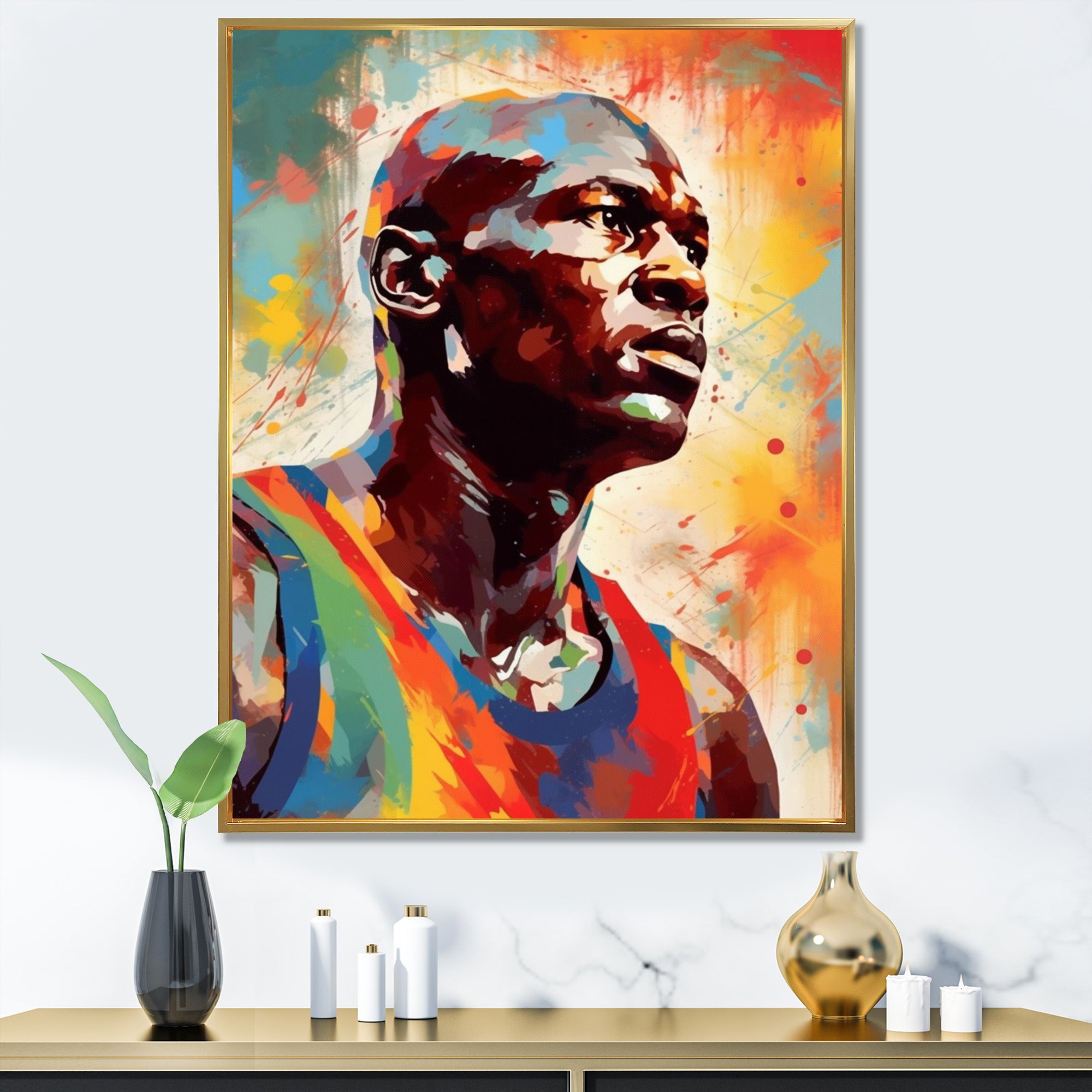 Basketball Portrait I - Sport Basketball Canvas Wall Art