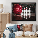 Red Strike Bowling - Bowling Canvas Wall Art