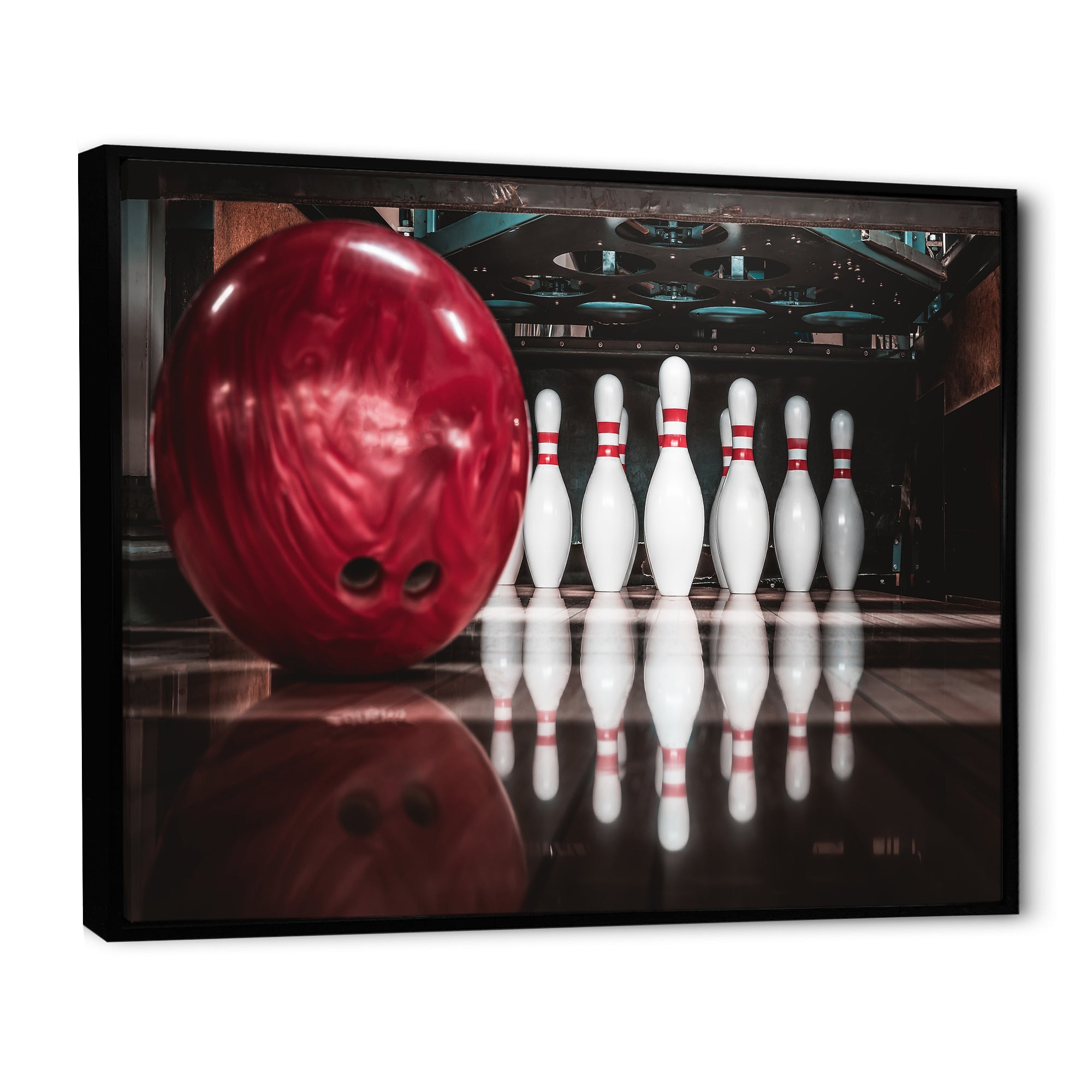 Red Strike Bowling - Bowling Canvas Wall Art