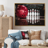 Red Strike Bowling - Bowling Canvas Wall Art