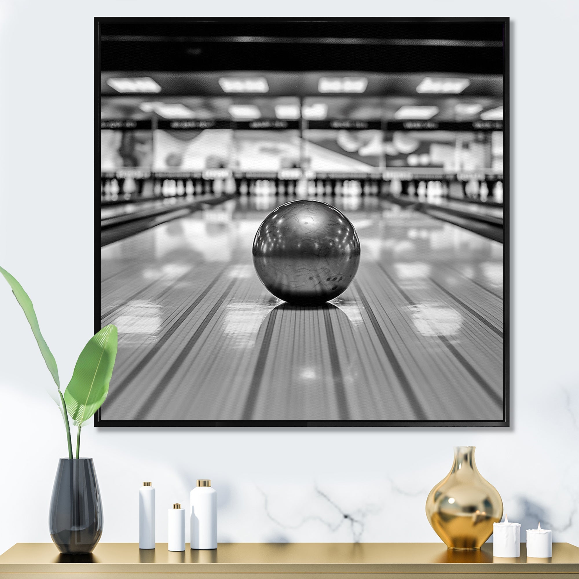 Black And White Bowling Photo - Bowling Canvas Wall Art