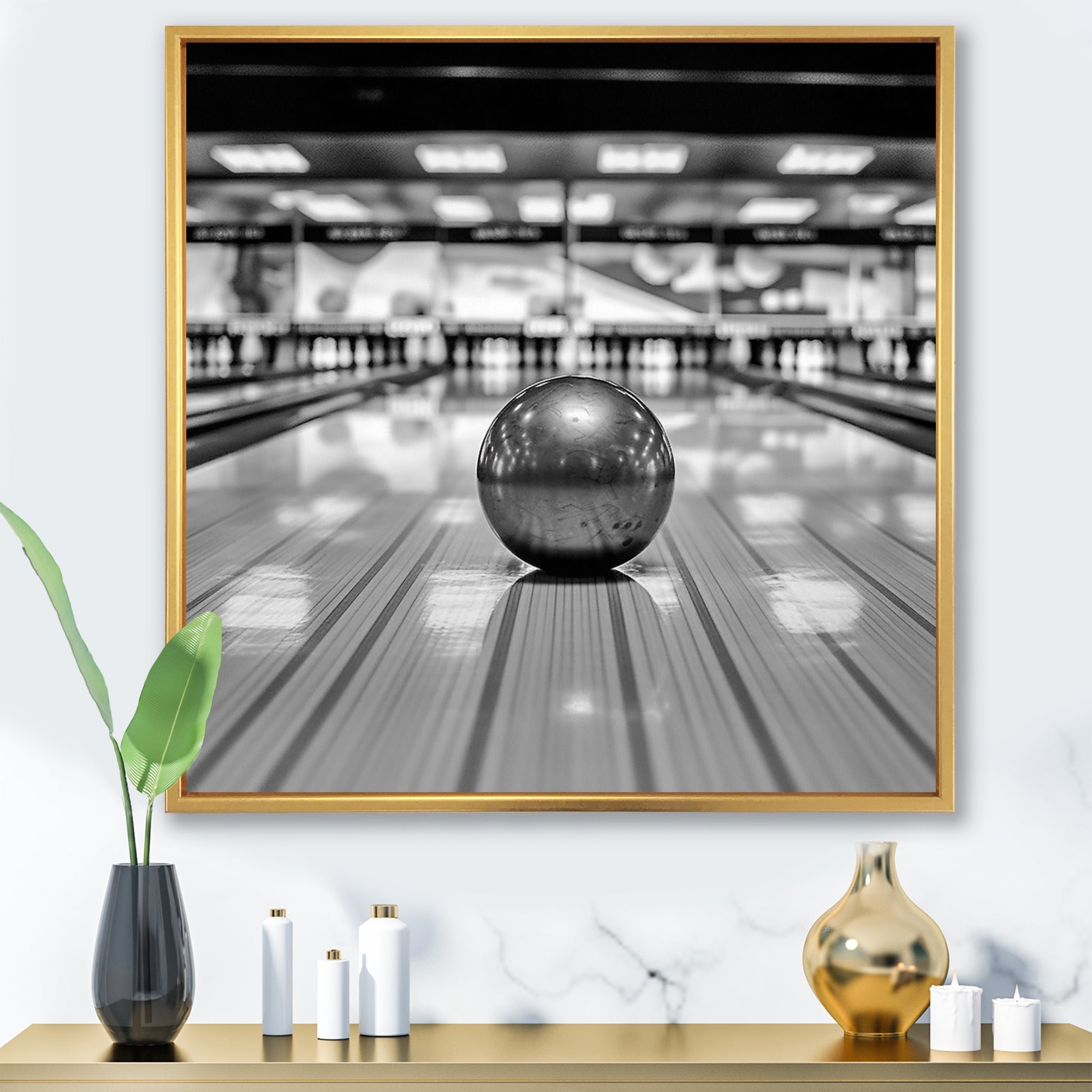 Black And White Bowling Photo - Bowling Canvas Wall Art