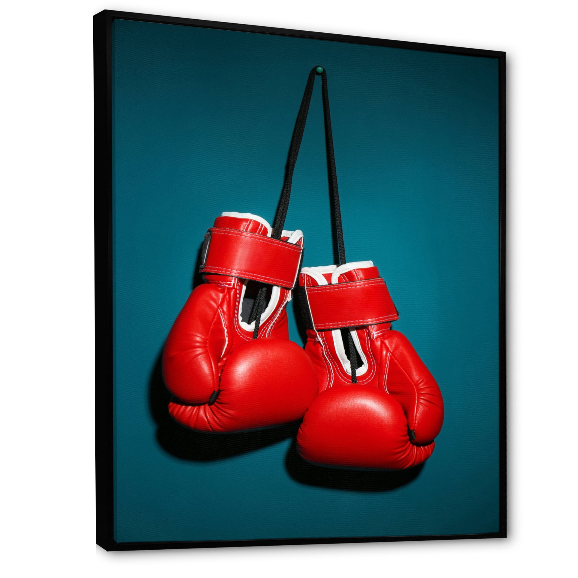 Knockout Red Box Gloves - Sport Boxer Canvas Wall Art