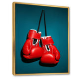 Knockout Red Box Gloves - Sport Boxer Canvas Wall Art
