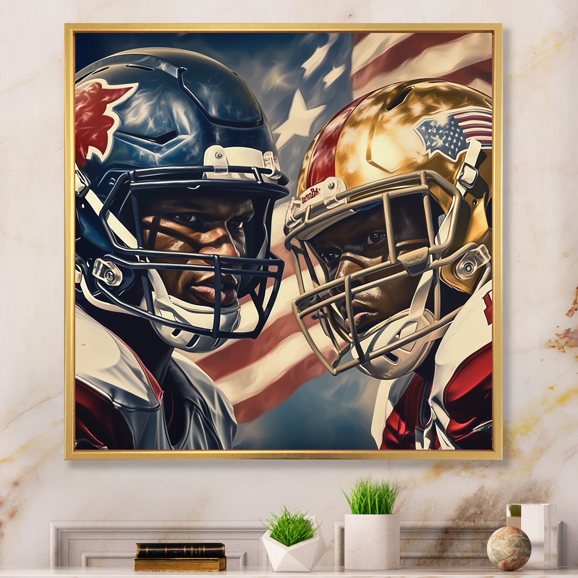 Football Day Glory In USA I - Football Canvas Wall Art