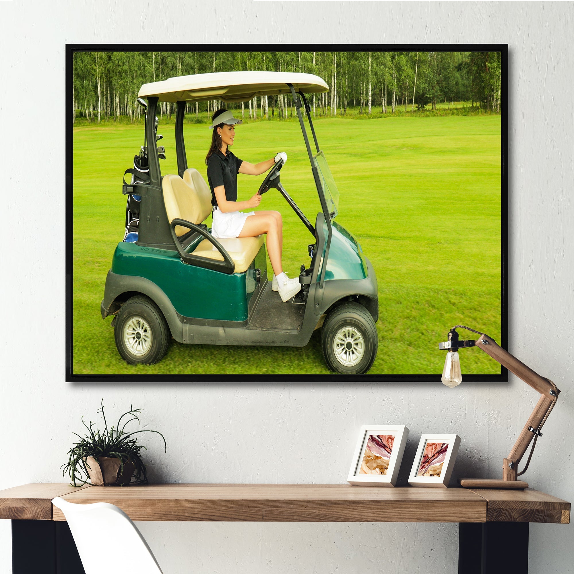 Golf Cart Solitude I - Golf Canvas Wall Art