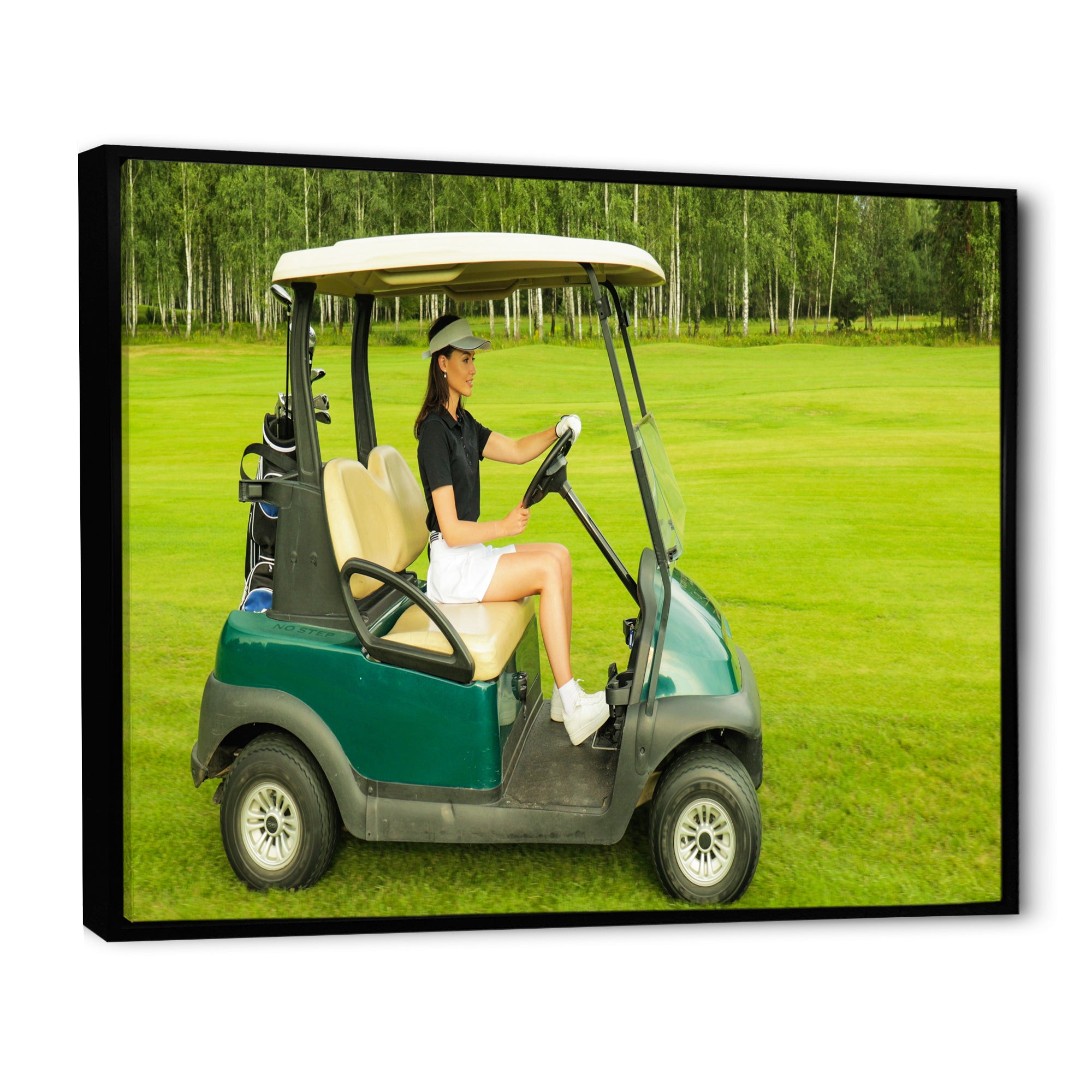 Golf Cart Solitude I - Golf Canvas Wall Art