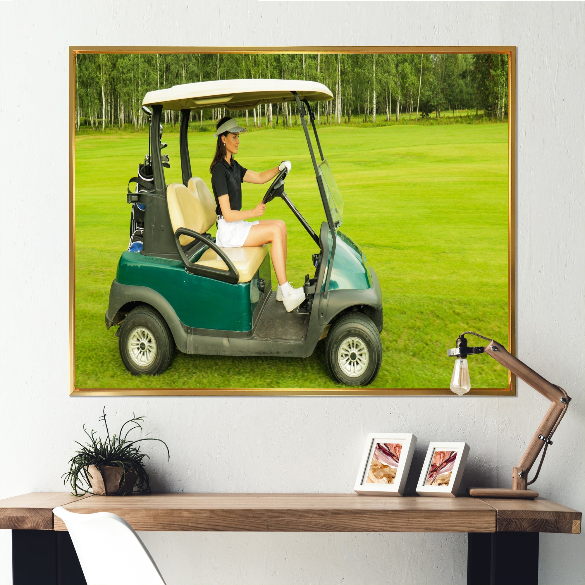 Golf Cart Solitude I - Golf Canvas Wall Art