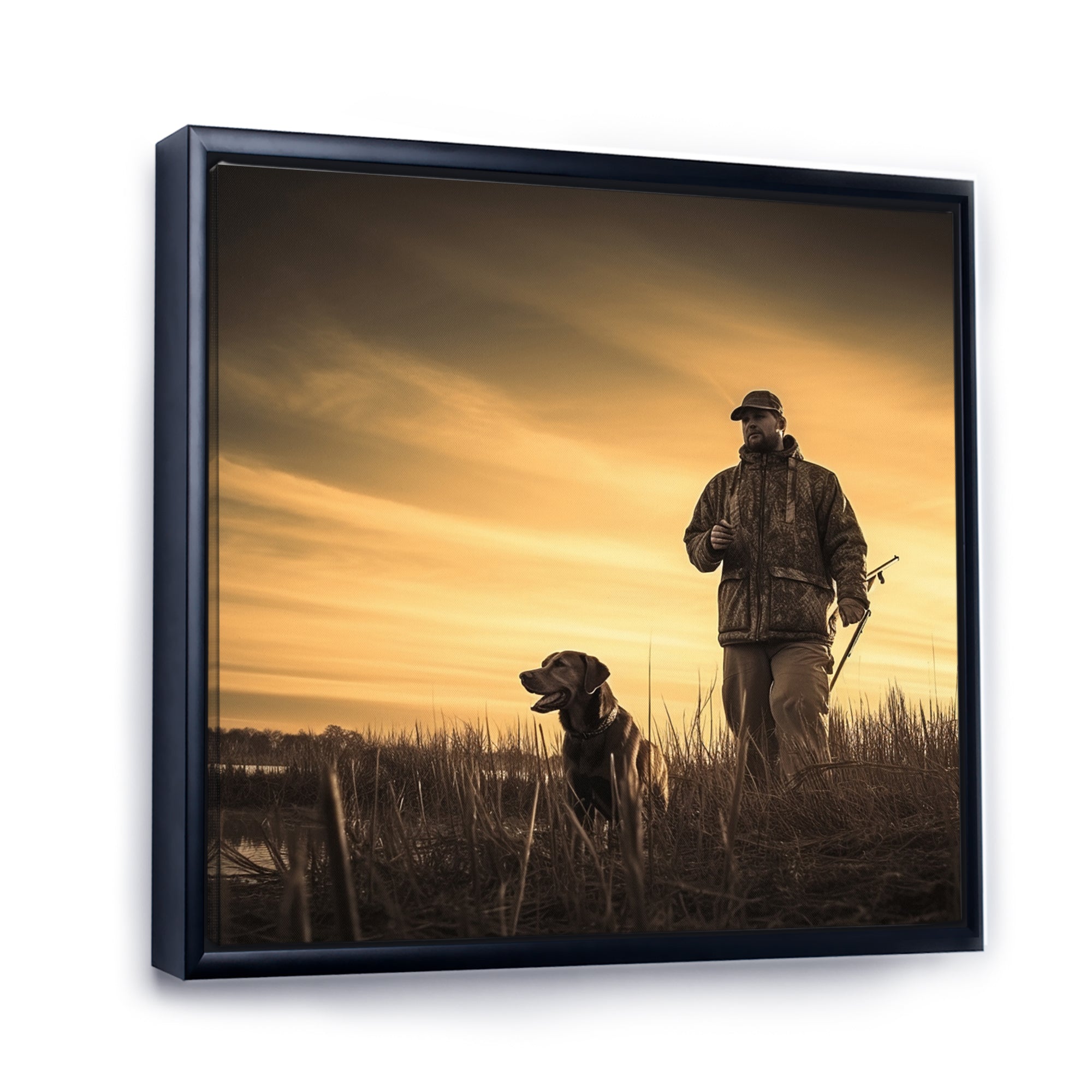 Hunting At Sunrise I - Hunting & Fishing Canvas Wall Art