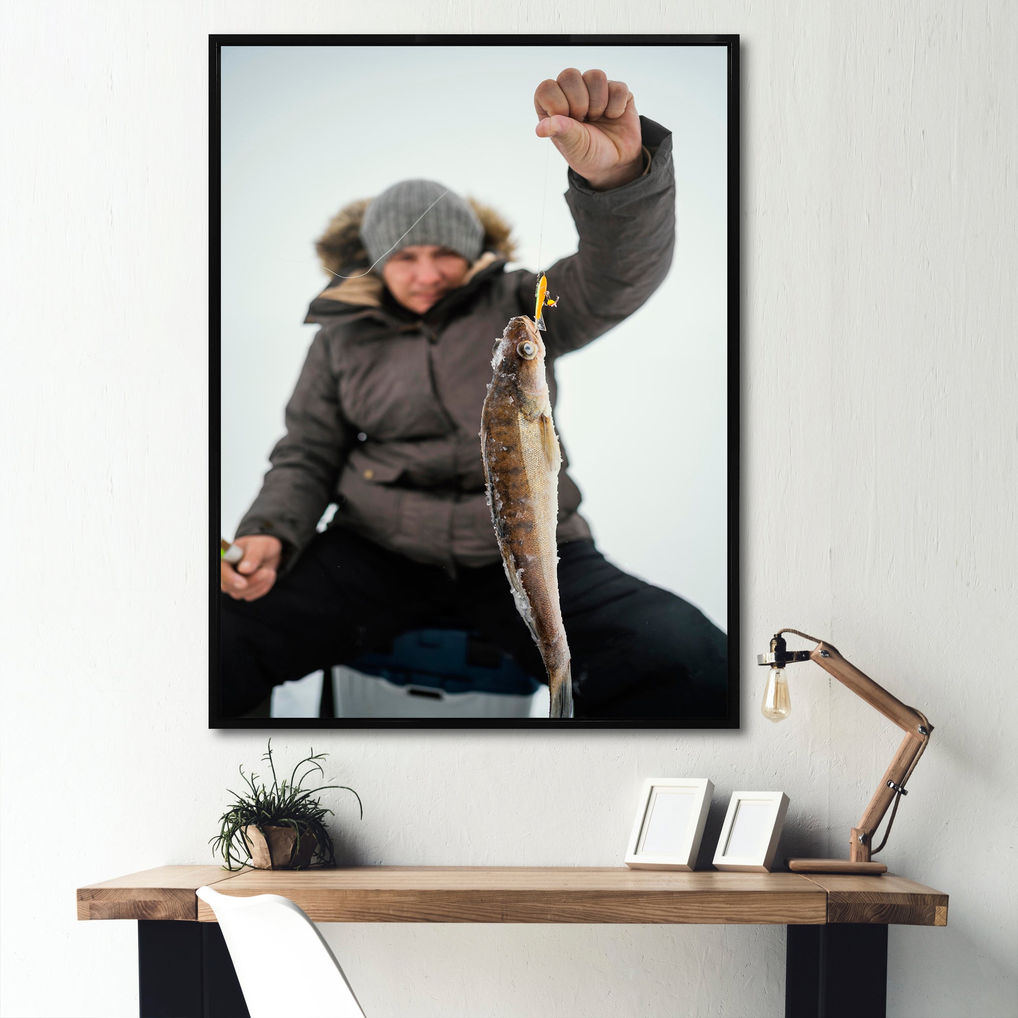 Winter Fishing Nautical Escapes - Hunting & Fishing Canvas Wall Art
