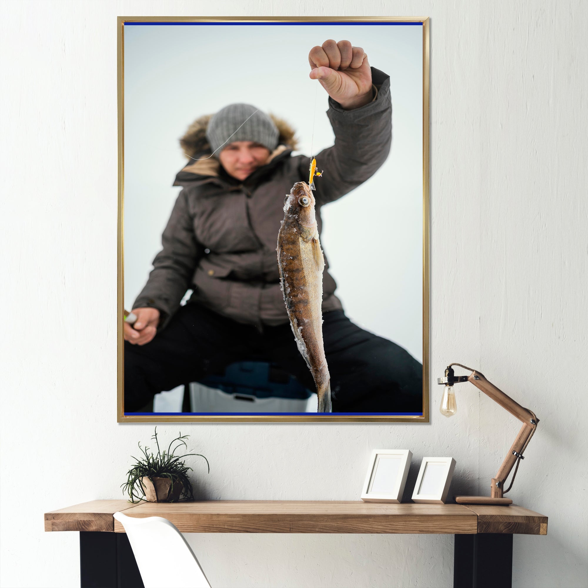 Winter Fishing Nautical Escapes - Hunting & Fishing Canvas Wall Art