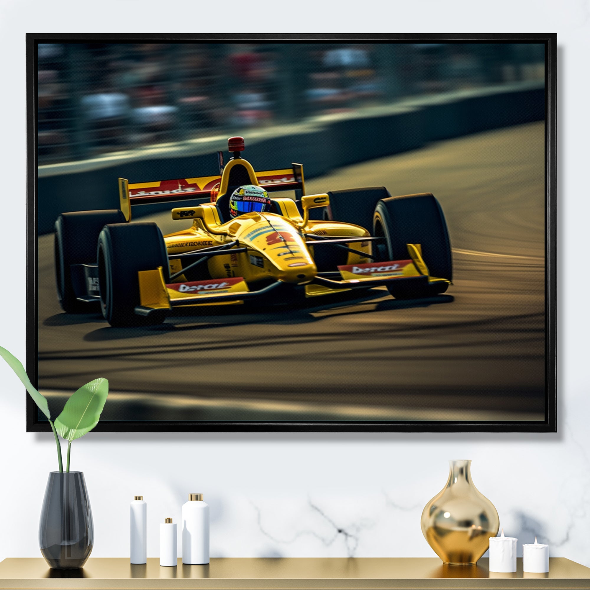 Speedway Formula Car Rush I - Racing Canvas Wall Art