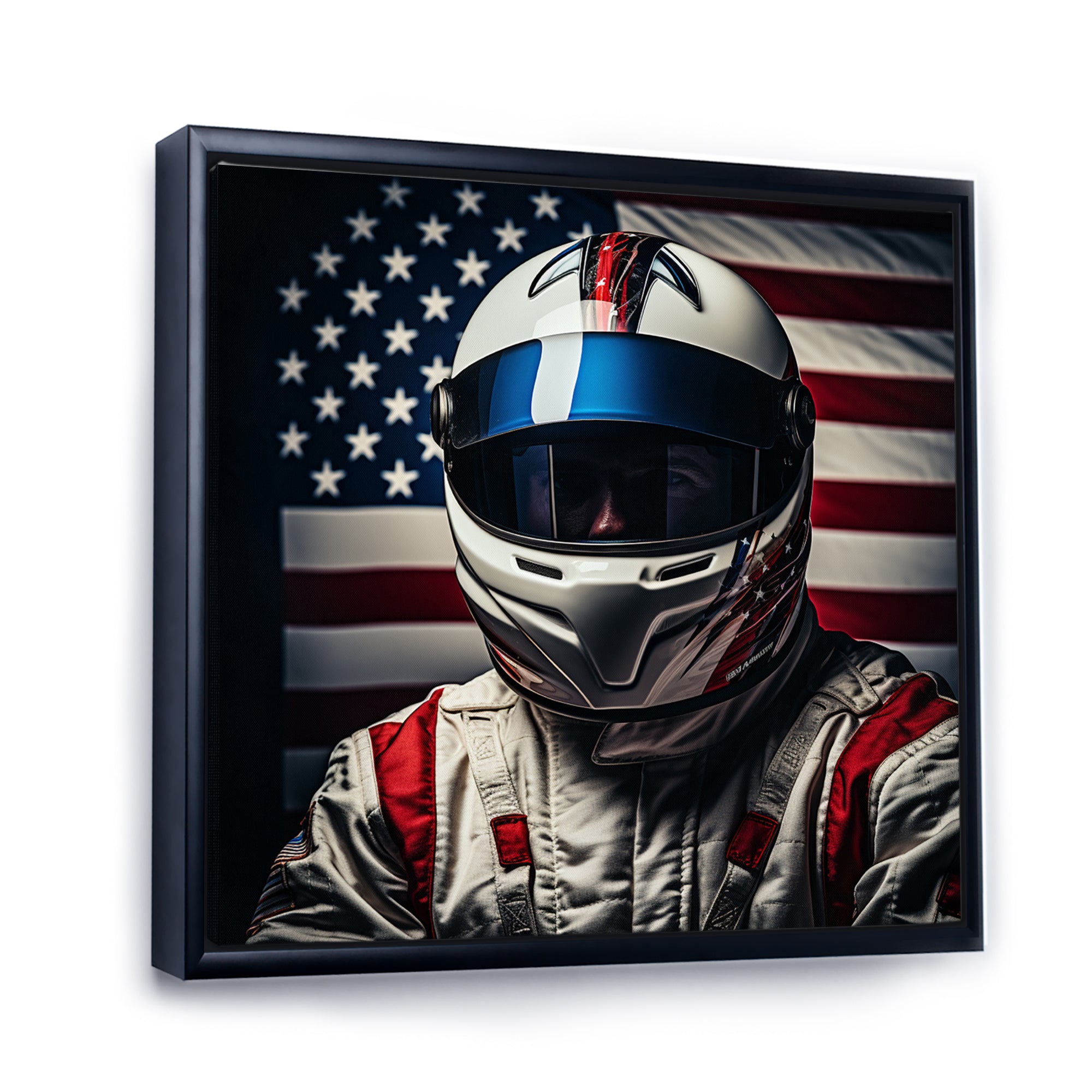 American Speed Way Car Portrait - Racing Canvas Wall Art