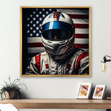 American Speed Way Car Portrait - Racing Canvas Wall Art