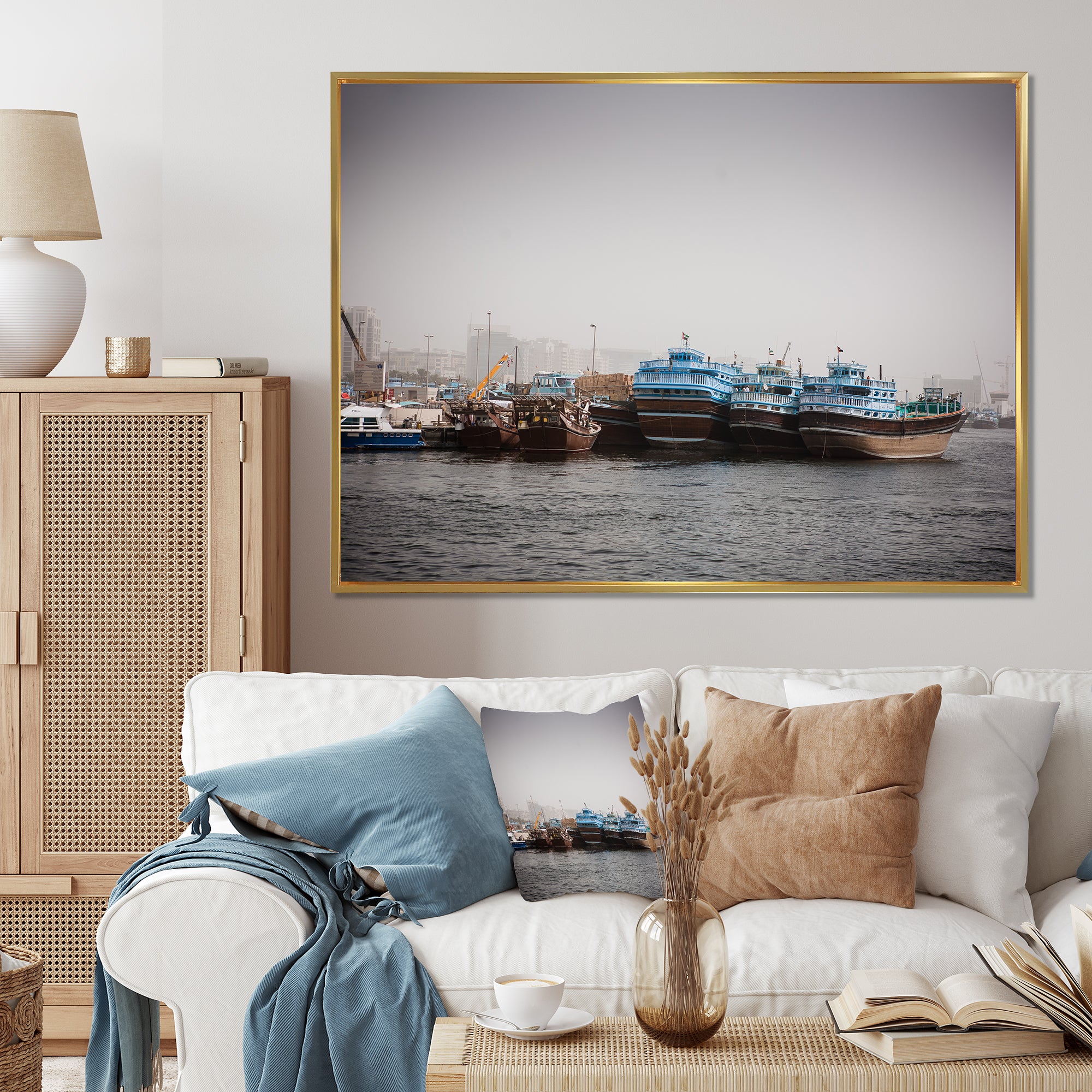 Photo Sailing Port Serenity I - Sailing Canvas Wall Art