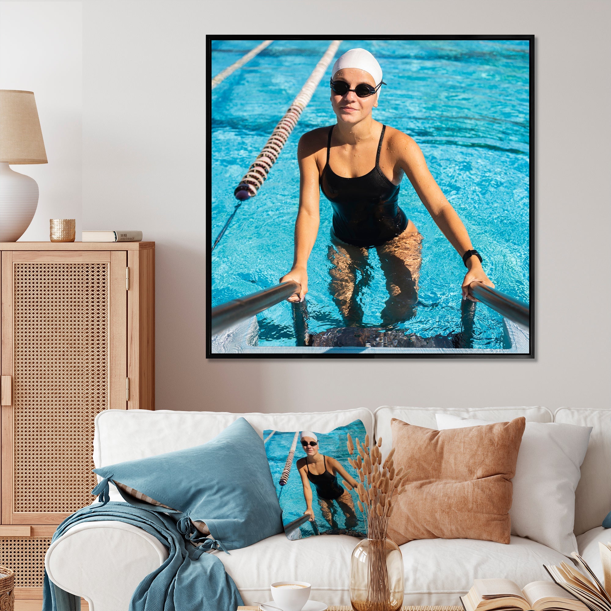 Photo Swimming Athlete - Swimming Canvas Wall Art