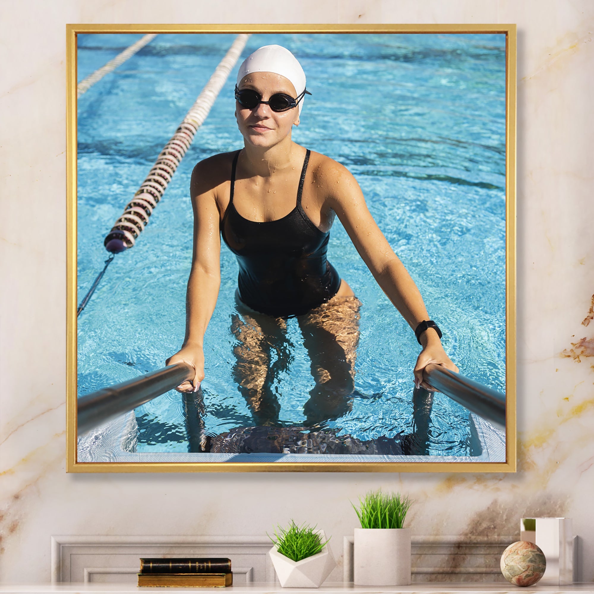Photo Swimming Athlete - Swimming Canvas Wall Art