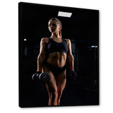 Weightlifting Woman Gym Portrait I - Weightlifting Canvas Wall Art