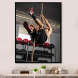 Weightlifting Woman Man Portrait I - Weightlifting Canvas Wall Art
