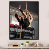 Weightlifting Woman Man Portrait I - Weightlifting Canvas Wall Art