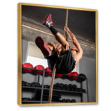 Weightlifting Woman Man Portrait I - Weightlifting Canvas Wall Art