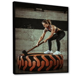 Weightlifting Gym Woman - Weightlifting Canvas Wall Art