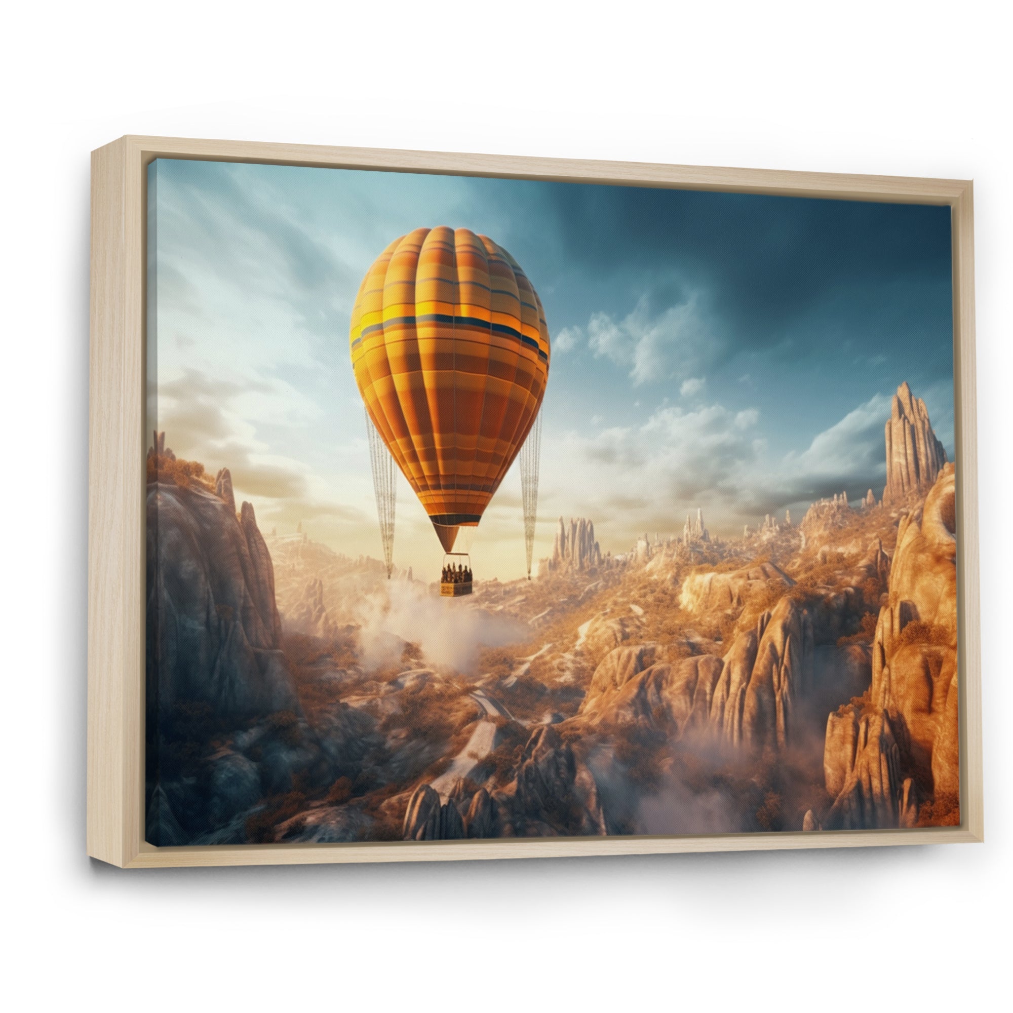 Yellow Hot Air Ballon Panoramic I - Hot Air Balloon Canvas Wall Art