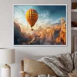 Yellow Hot Air Ballon Panoramic I - Hot Air Balloon Canvas Wall Art