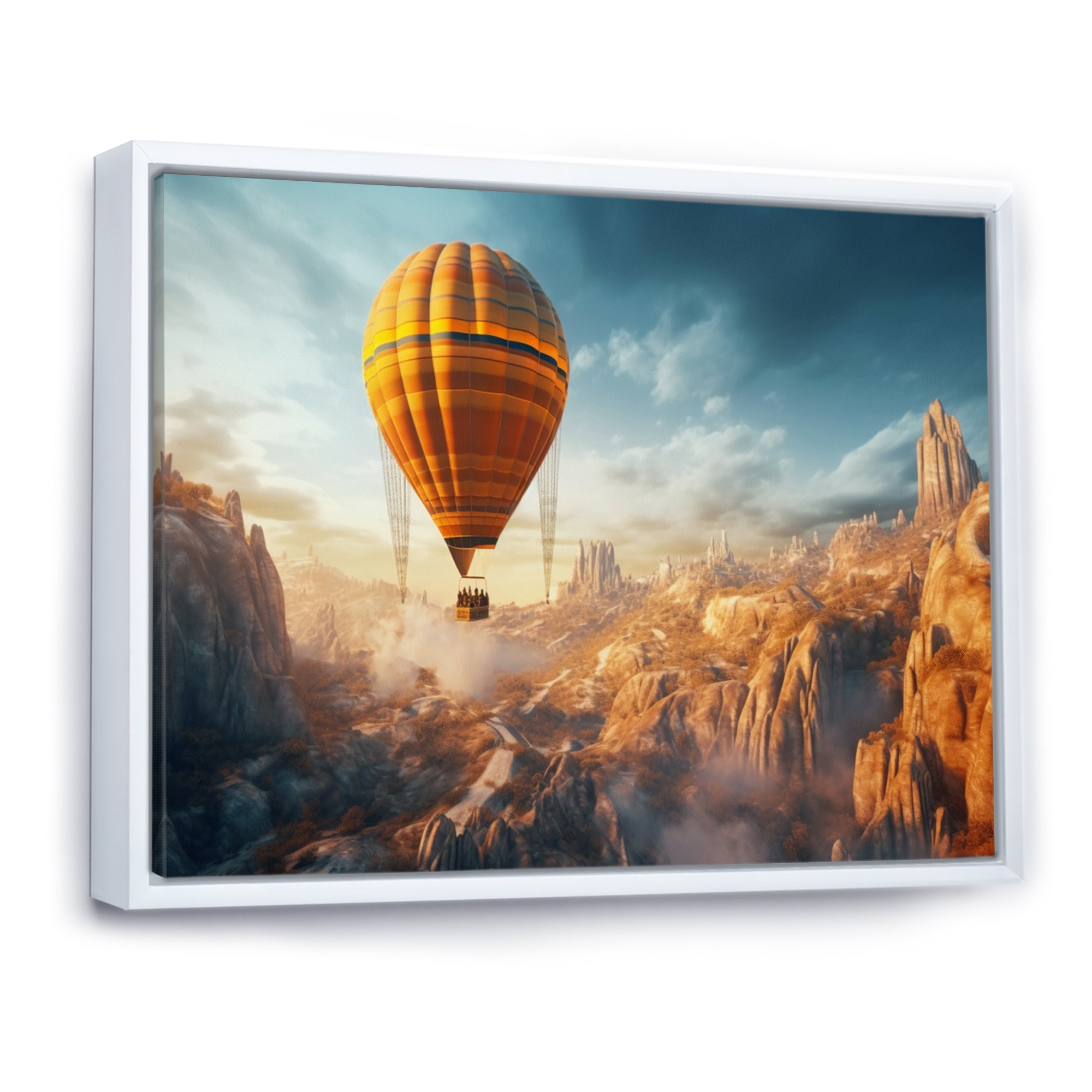 Yellow Hot Air Ballon Panoramic I - Hot Air Balloon Canvas Wall Art